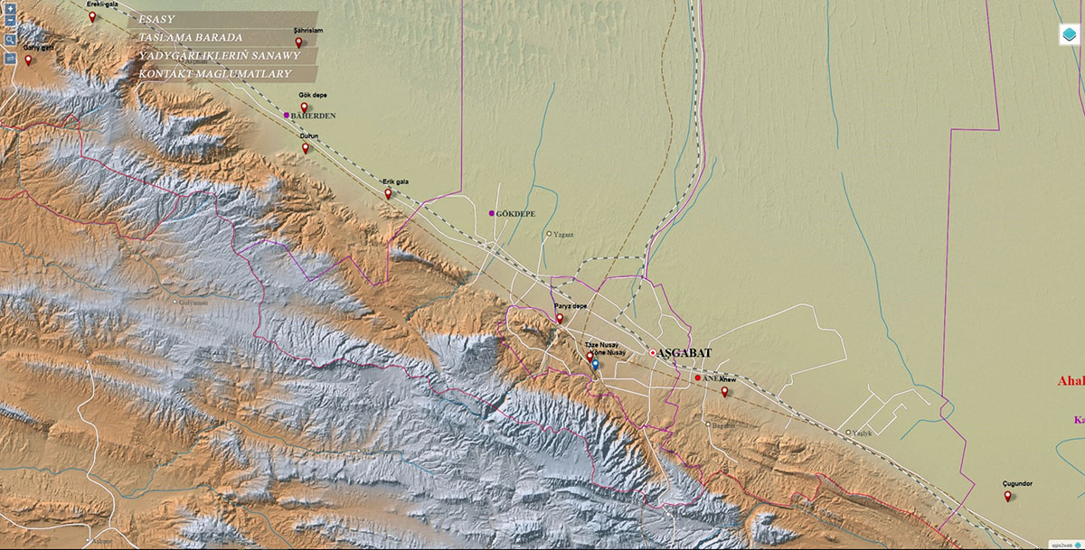 Интерактивная карта исторических объектов Туркменистана