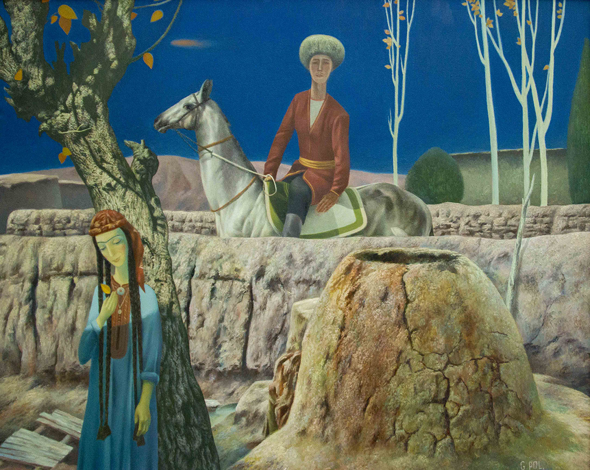 Beautiful Akhal-Teke horses in paintings and sculptures