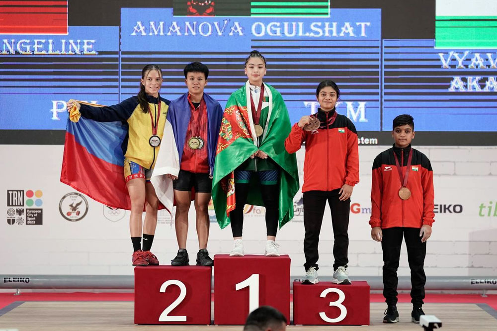 Turkmen weightlifters win 6 medals at the World Youth Championship in Albania
