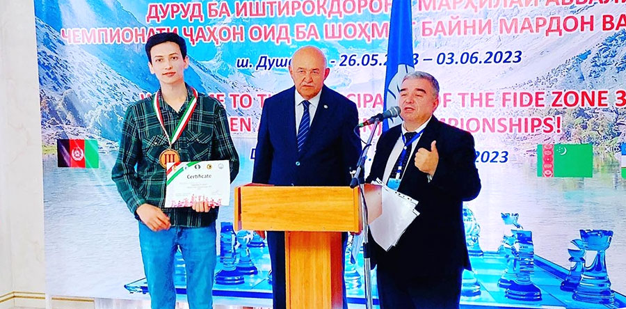 Saparmurat Atabaev is in the top three of the strongest chess players in the Central Asian zone of the World Cup