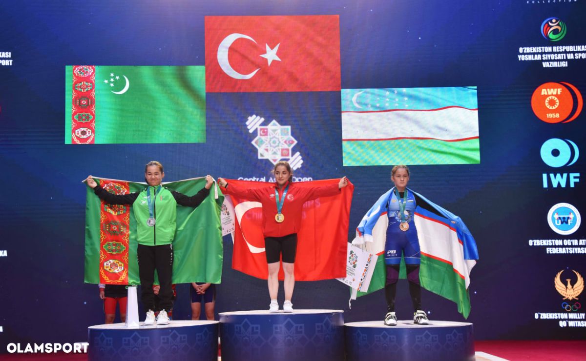 Athletes of Turkmenistan won five medals at the Central Asian Open u17 Weightlifting Championship