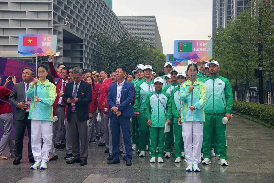 Флаг Туркменистана поднят на Азиатских играх в Ханчжоу
