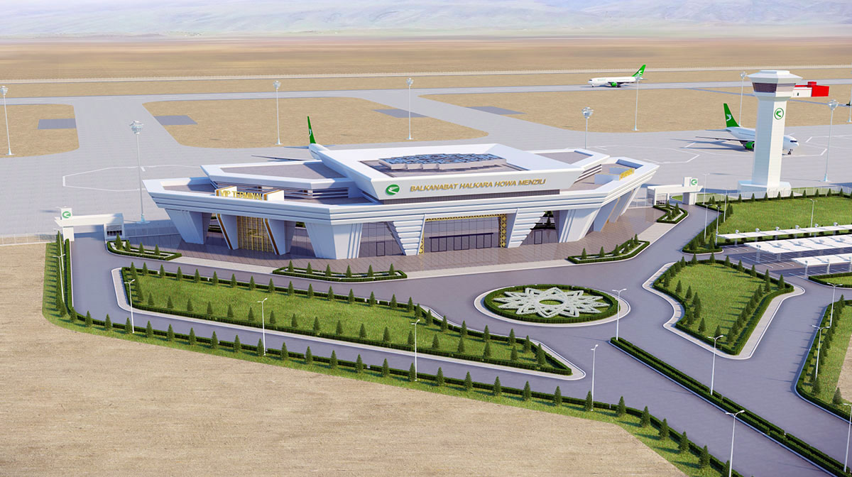 The construction of a new international airport is actively underway in the city of Jebel