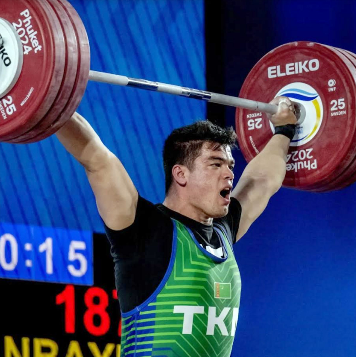 Weightlifter from Turkmenistan won gold in the snatch at the World Cup and a ticket to the 2024 Olympic Games