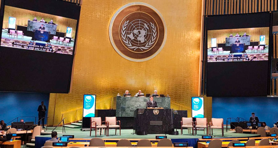 В зале Генеральной Ассамблеи ООН состоялось Заседание высокого уровня по сотрудничеству в области устойчивого транспорта