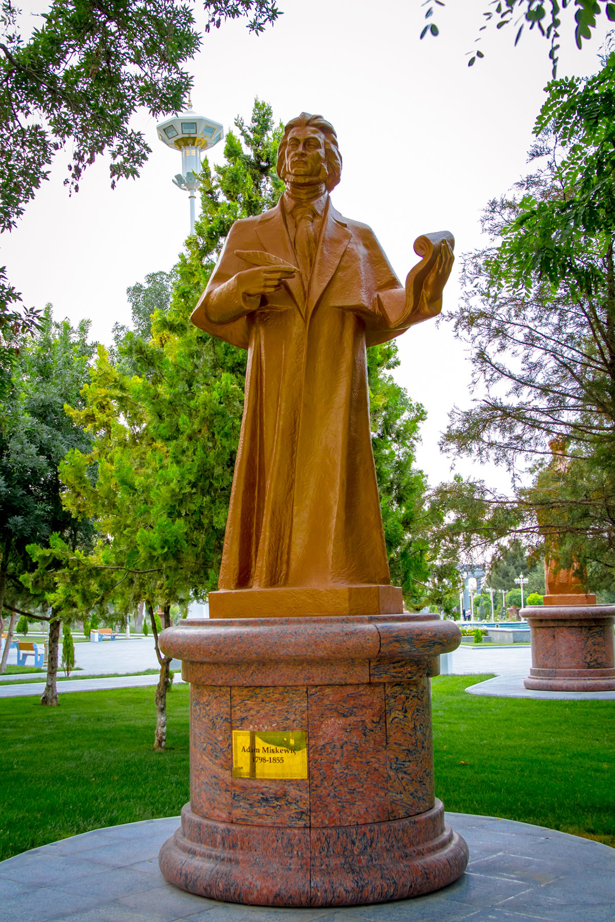 Monuments of outstanding personalities in the "Magtymguly Pyragy" Cultural and Park Complex: ADAM MICKIEWICZ