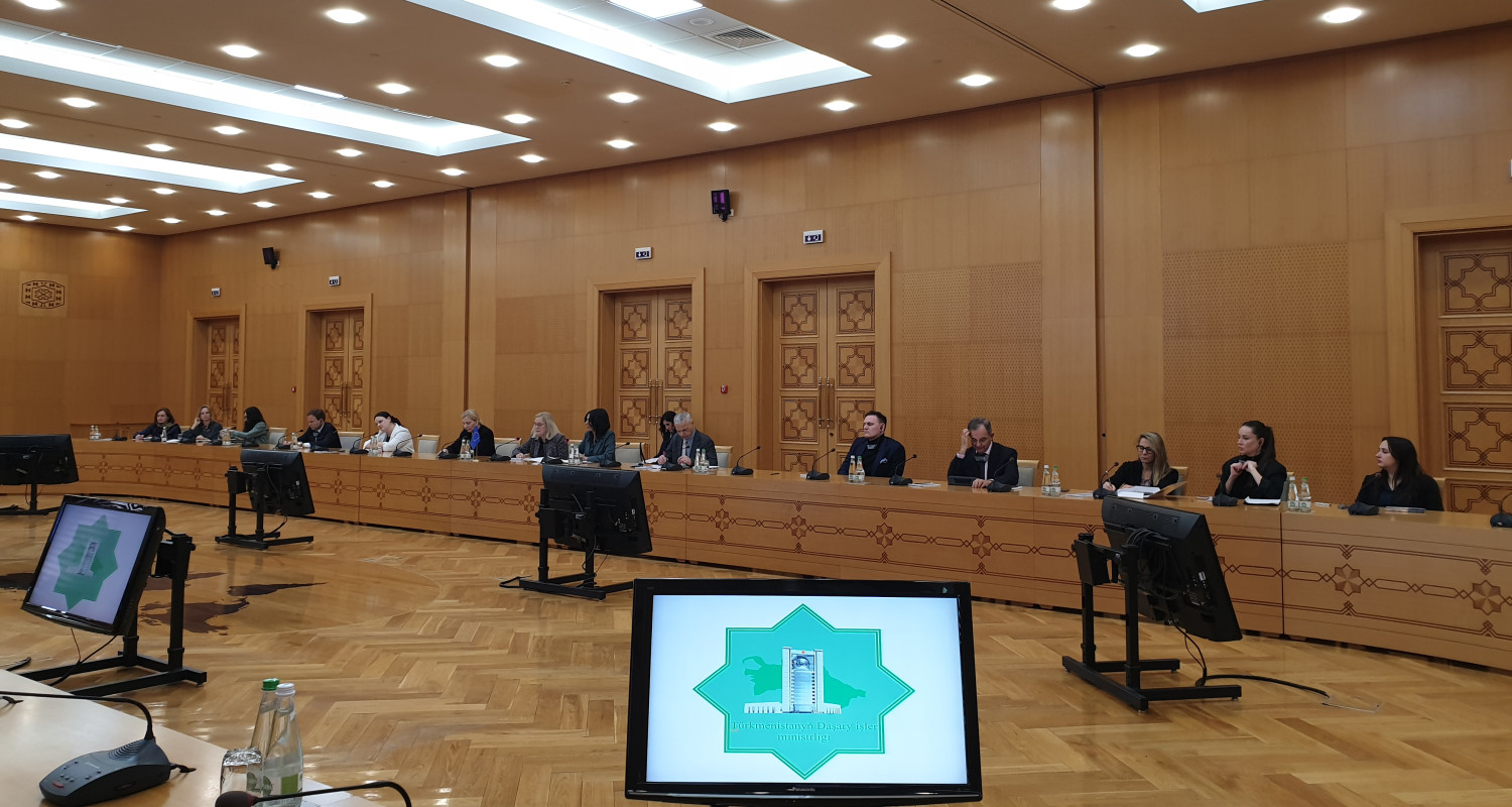 Türkmenistanyň DIM-de Ýewropa parlamentiniň wekiliýeti bilen gepleşikler geçirildi