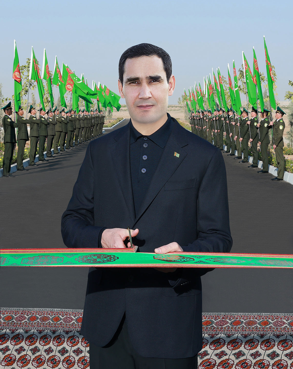 Hormatly Prezidentimiz Serdar Berdimuhamedow serhet birikmesiniň täze binalar toplumynyň açylyş dabarasyna gatnaşdy