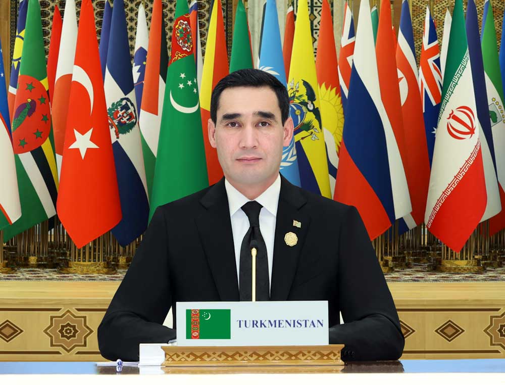 Türkmenistanyň Prezidenti Serdar Berdimuhamedowyň Halkara parahatçylyk we ynanyşmak ýylyna, Halkara Bitaraplyk gününe hem-de Türkmenistanyň hemişelik Bitaraplygynyň 30 ýyllygyna bagyşlanan halkara forumdaky ÇYKYŞY