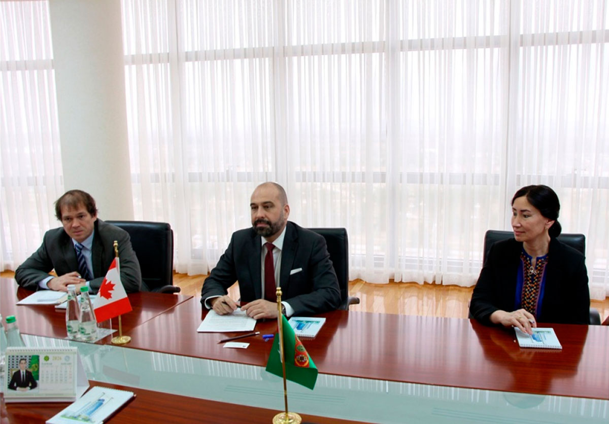A meeting with the Ambassador of Canada to Turkmenistan was held at the MFA of Turkmenistan