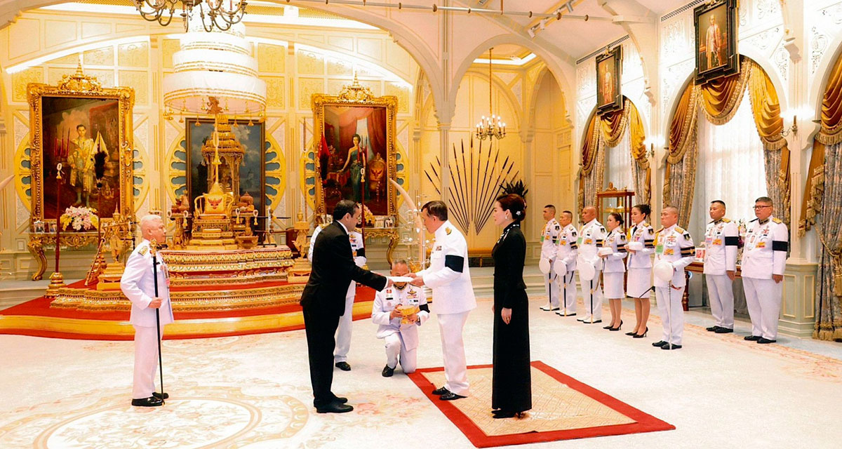The Ambassador Extraordinary and Plenipotentiary of Turkmenistan presented his credentials to the King of the Kingdom of Thailand