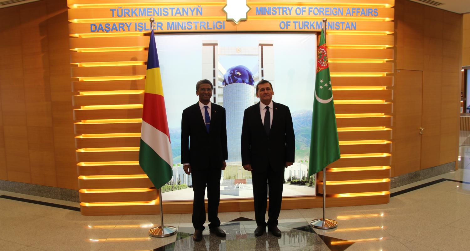 Meeting was held at the Ministry of Foreign Affairs of Turkmenistan with the Minister of Foreign Affairs and Diaspora of the Republic of Seychelles