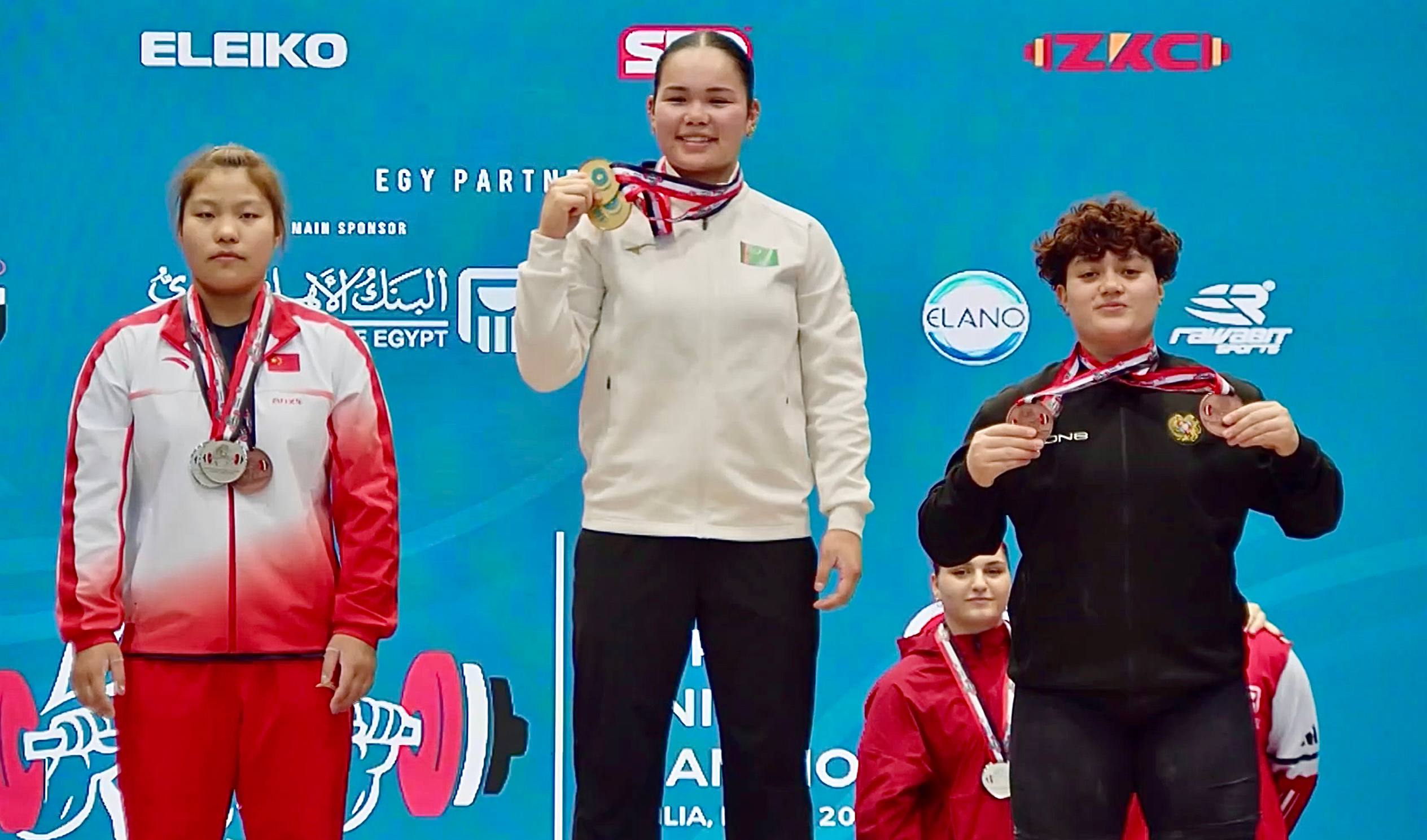 Türkmenistanly agyr atletikaçy gyz dünýä birinjiliginde yzly-yzyna ikinji gezek altyn medala mynasyp boldy