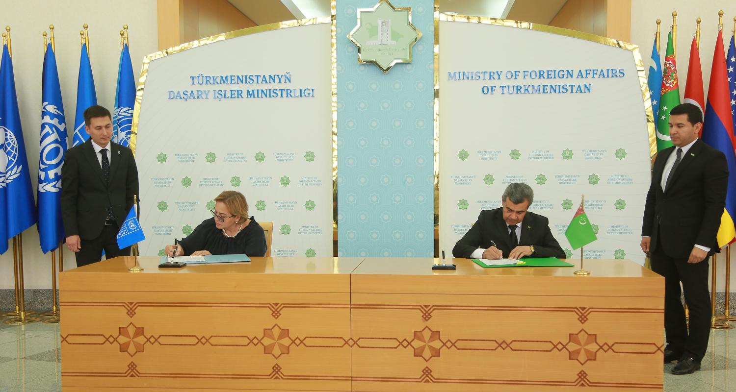 Signing ceremony of documents with UNDP was held at the Ministry of Foreign Affairs of Turkmenistan