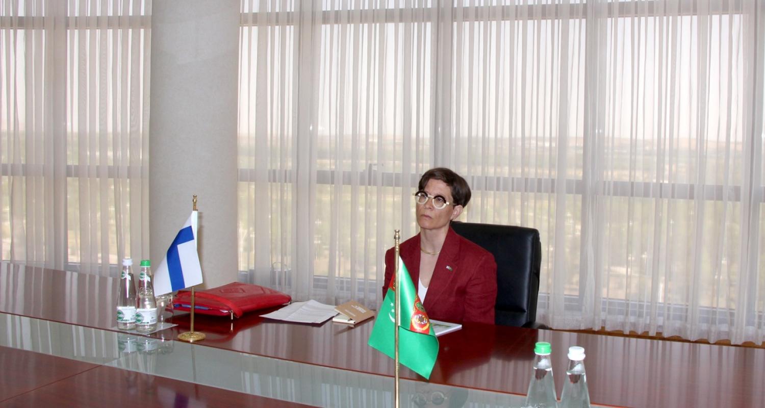 Meeting at the Ministry of Foreign Affairs of Turkmenistan with the Newly Appointed Ambassador of the Republic of Finland