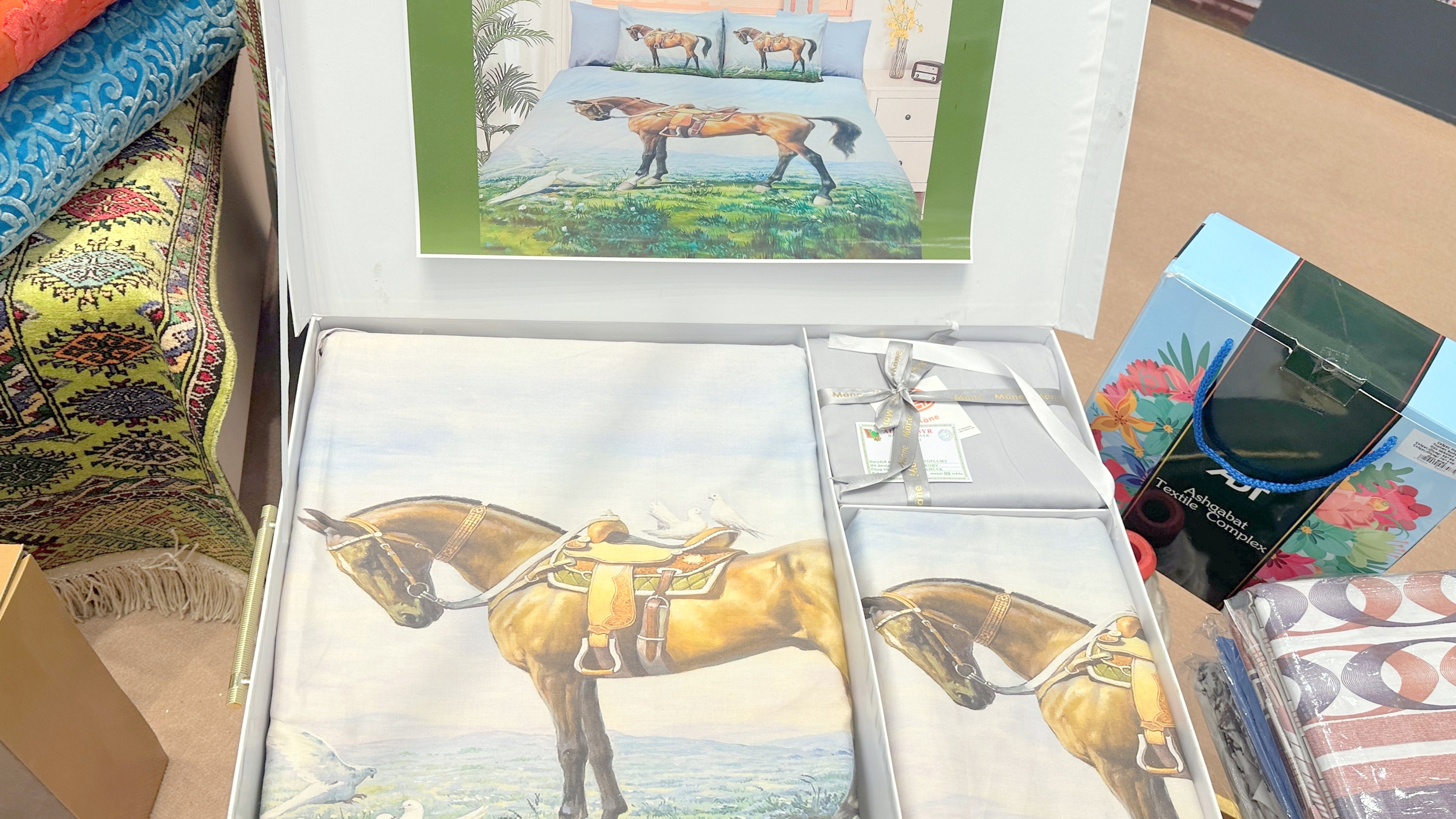 Turkmenistan’s Textile Enterprises Release Gift Sets Featuring the “Heavenly Horses”