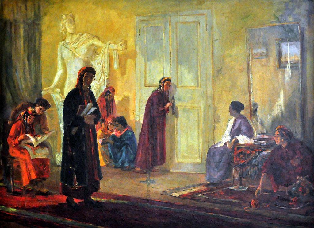 Тема ученичества широко представлена в творчестве туркменских художников