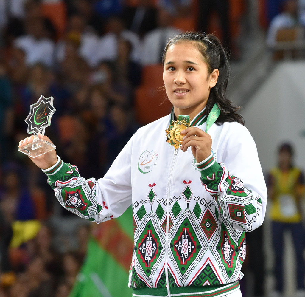 Turkmenistan National team is leading in total medal count at the V Asian Games