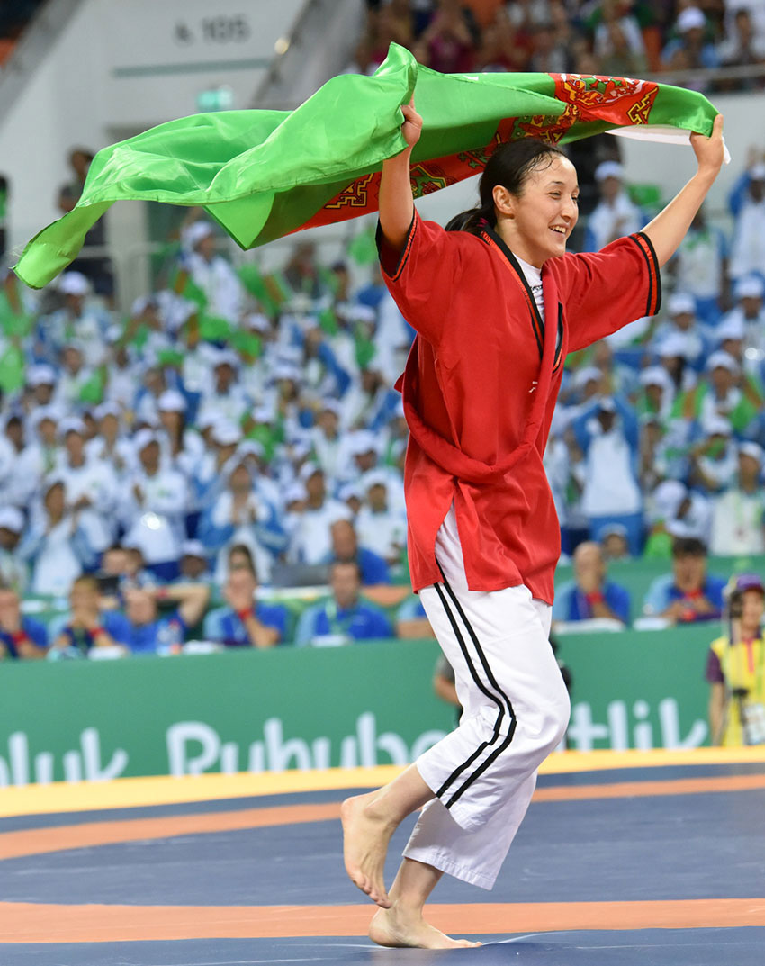 Turkmenistan National team is leading in total medal count at the V Asian Games