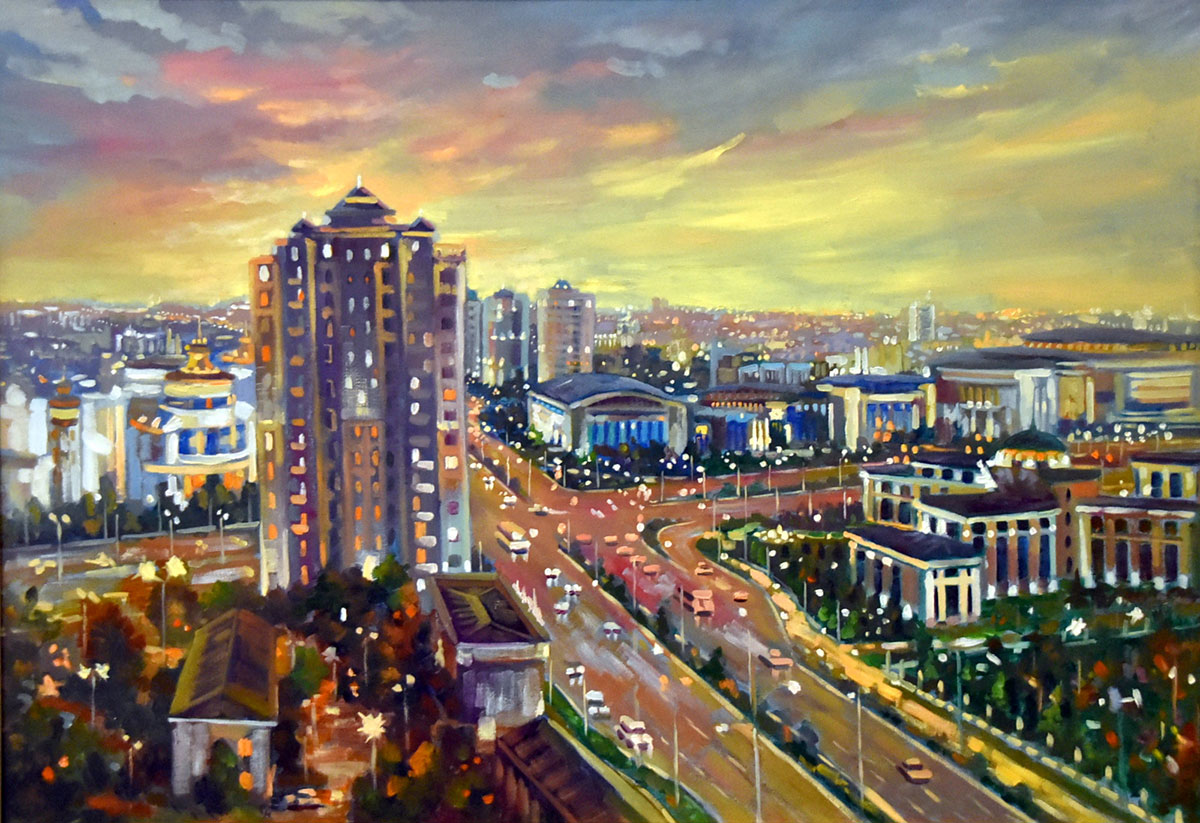 The dynamic rhythm of Ashgabat is in the artistic interpretation