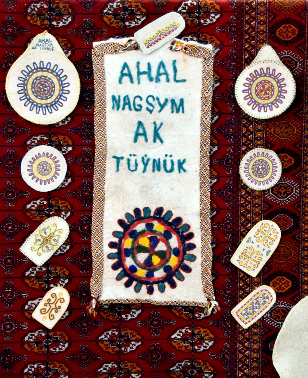 Craftswomen of Akhal region are recognized as the best in doing a felt carpet