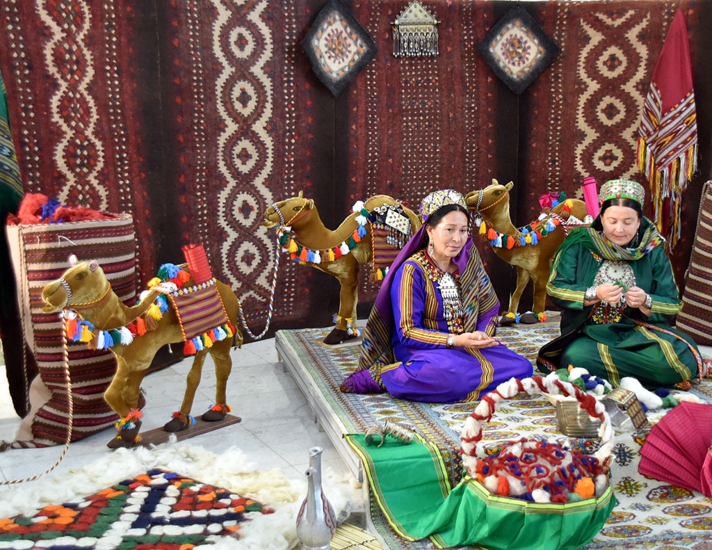 Craftswomen of Akhal region are recognized as the best in doing a felt carpet