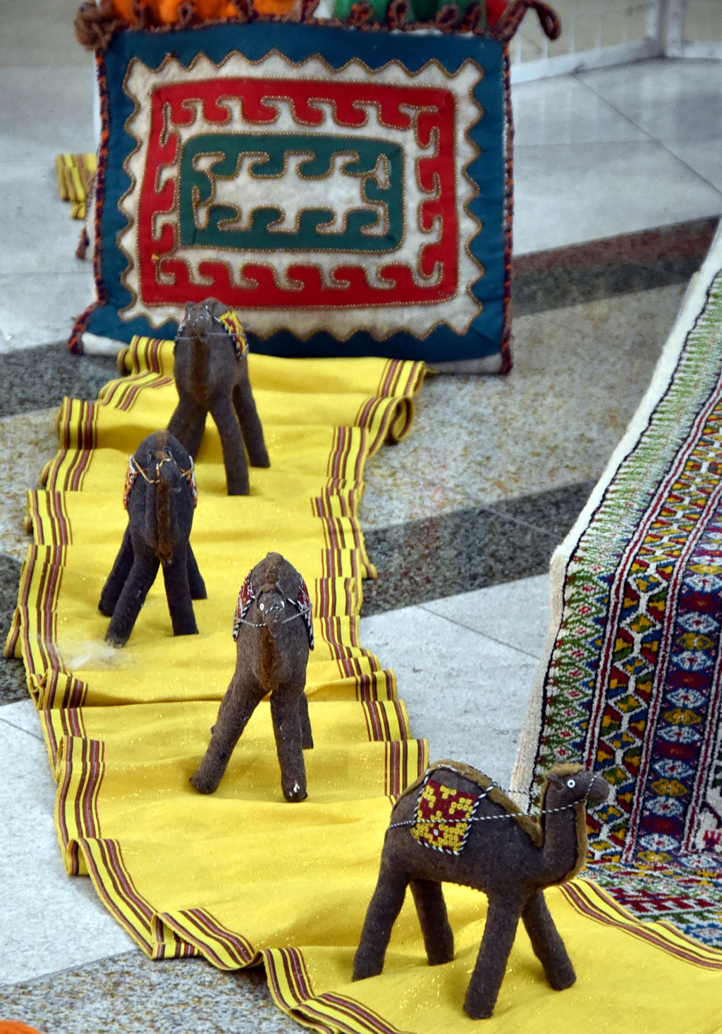 Craftswomen of Akhal region are recognized as the best in doing a felt carpet