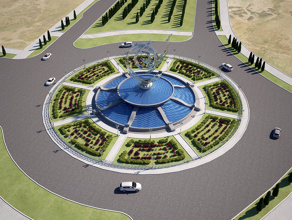 The new sculptural compositions decorate Turkmenbashi city