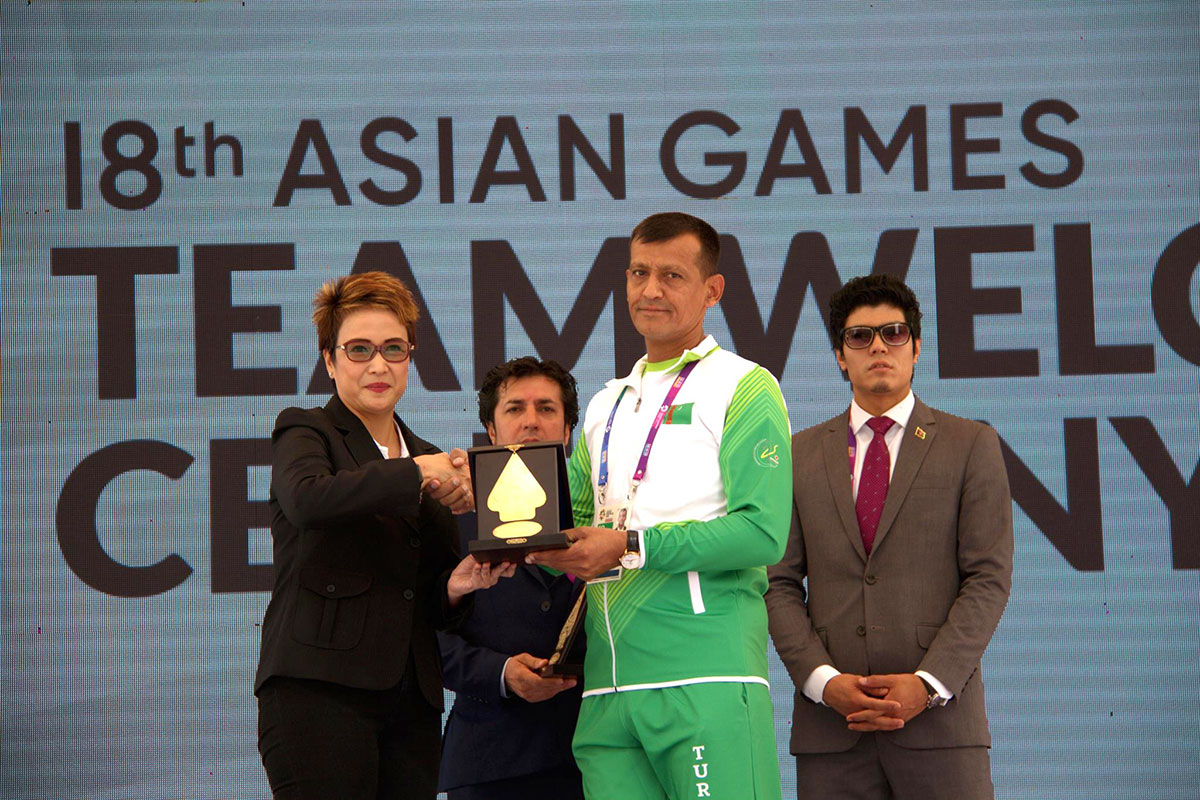 Flag of Turkmenistan Raised in Athletes’ Village in Jakarta