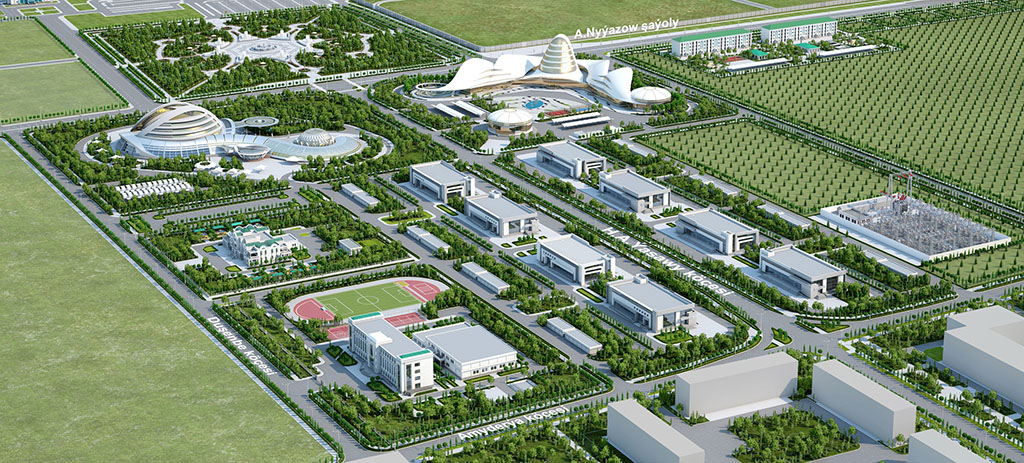 The President of Turkmenistan inspects the realization of Ashgabat urban construction programme 