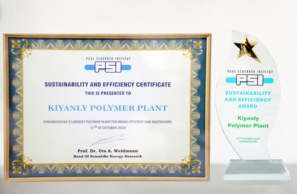 Innovativeness  and ecological compatibility of the polymer complex in Kiyanly are recognized by international certificates