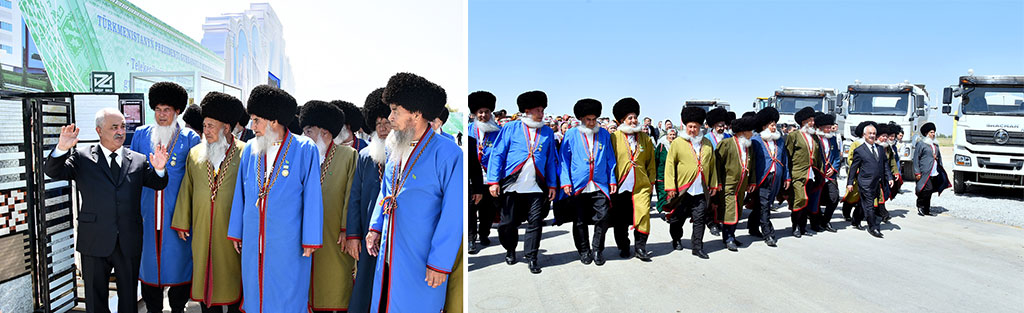 Participants of the event in Ahal Velayat visit the place of construction of new administration centre 