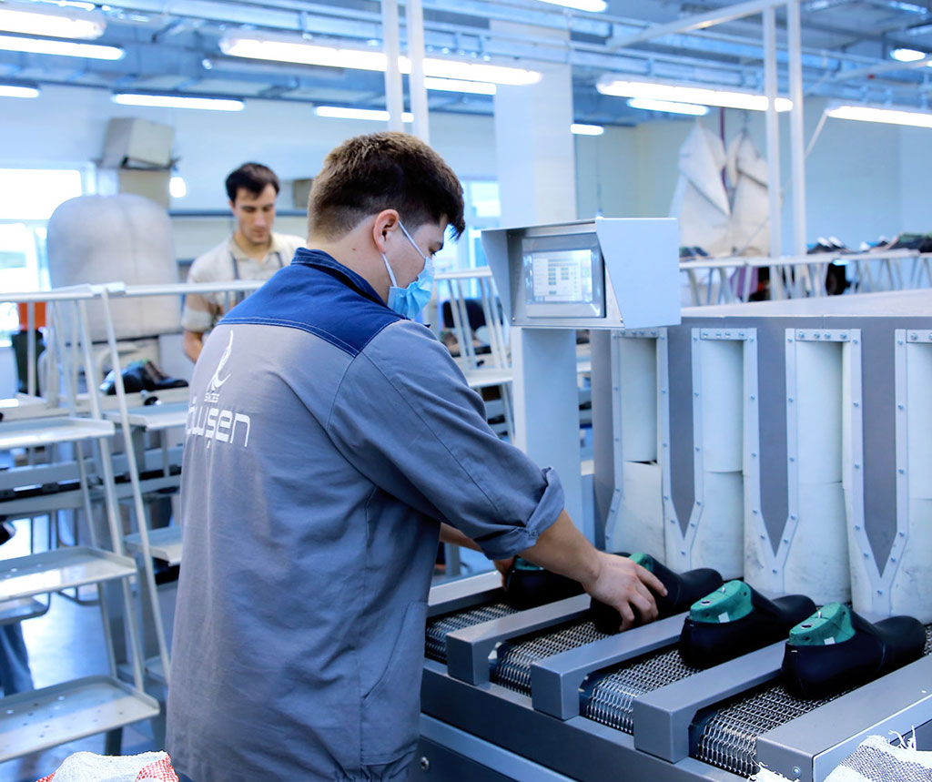 High-technology shoe factory in Mary 