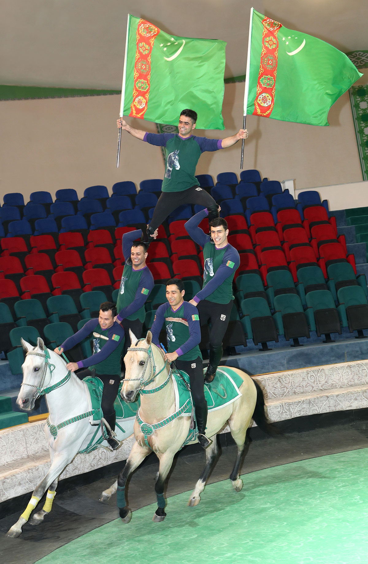 The President of Turkmenistan gave monetary prize to Galkynysh Equestrian group for their achievements 