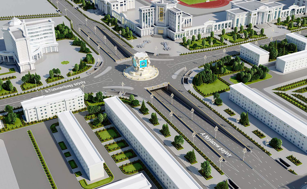 В центре туркменской столицы строится транспортная развязка 