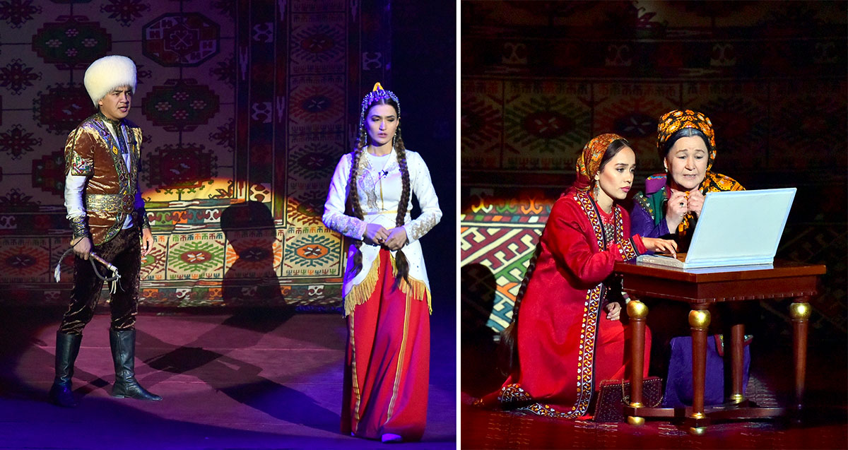 Gyrat hakda rowaýat we Jennet hakda: Baş drama teatry Türkmenistanyň Prezidentiniň kitaby boýunça oýun goýdy 
