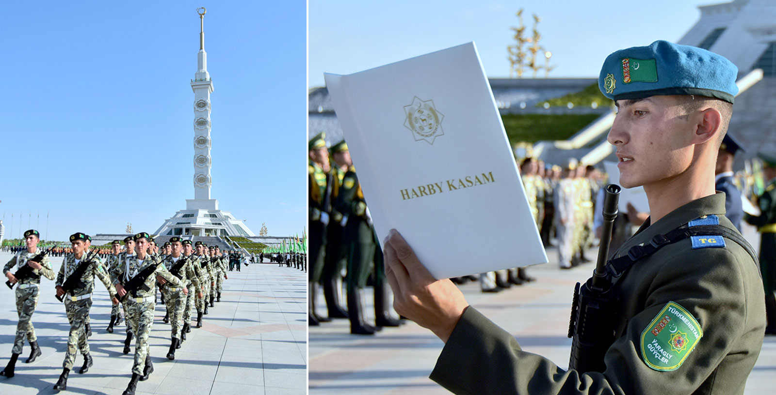 Military oath ceremony of young soldiers takes place