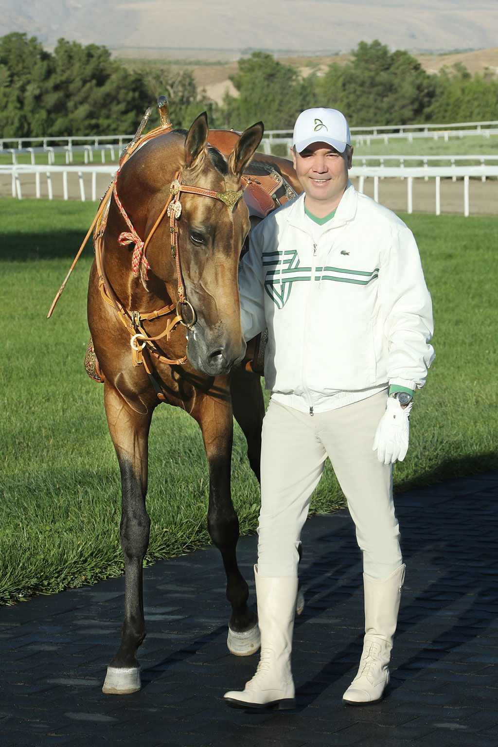 The Head of the State has cycling ride, visits equestrian complex and sanatorium under construction in Bagabat settlement 