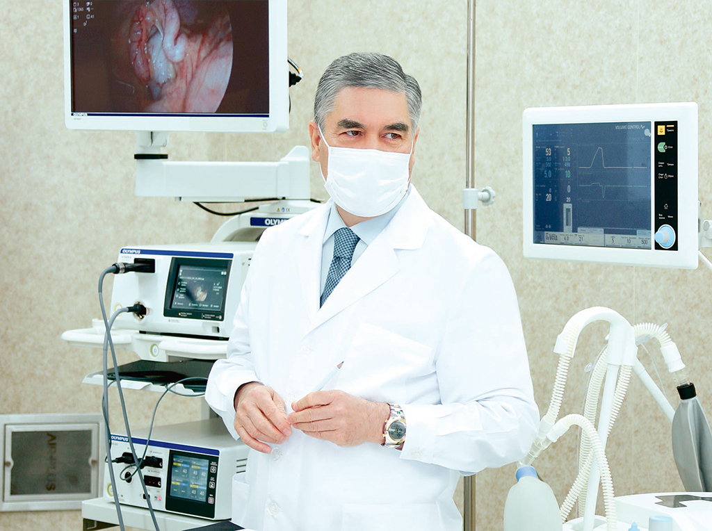 The President of Turkmenistan participates in opening of new clinic and give objectives for further development of health protection 